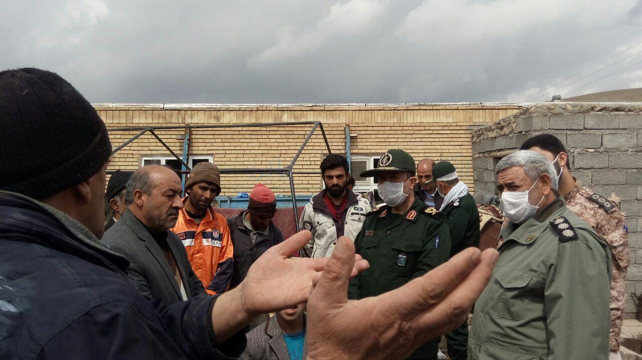 بازدید سردار شهسواری از مناطق زلزله زده قطور خوی