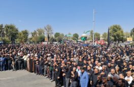 تجمع بزرگ عزاداران اربعین حسینی در میدان شیخ نوایی شهرستان خوی+تصاویر